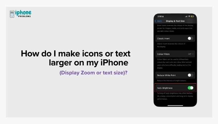 How do I enable or disable Auto-Brightness on my iPhone?