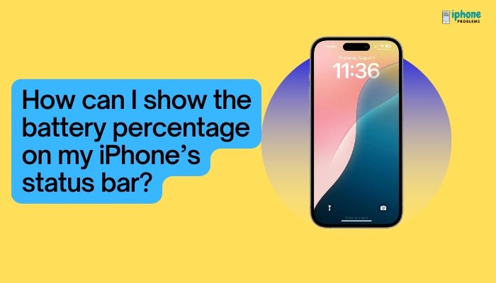 How can I show the battery percentage on my iPhone’s status bar?