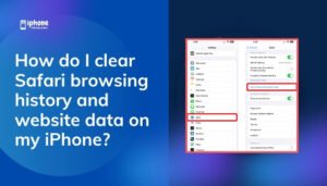 How do I clear Safari browsing history and website data on my iPhone?