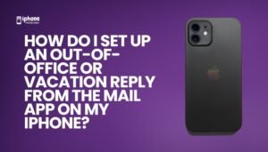 How do I set up an out-of-office or vacation reply from the Mail app on my iPhone?