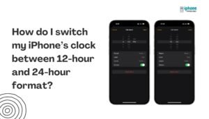 How do I switch my iPhone’s clock between 12-hour and 24-hour format?