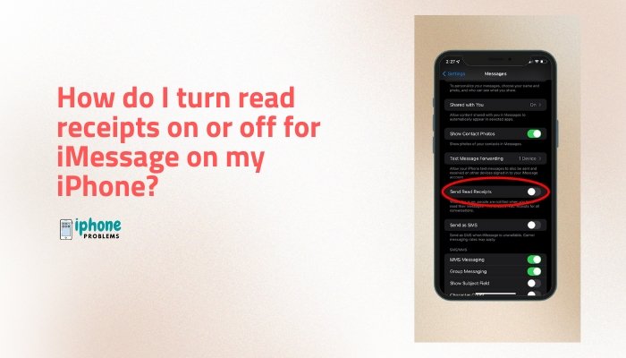 How do I turn read receipts on or off for iMessage on my iPhone?