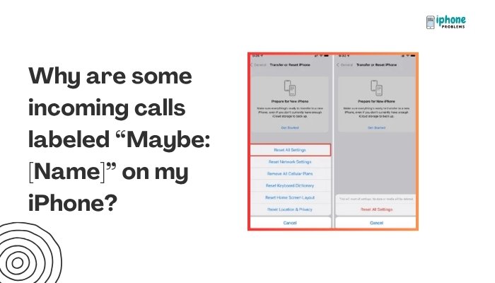 Why are some incoming calls labeled “Maybe- [Name]” on my iPhone?