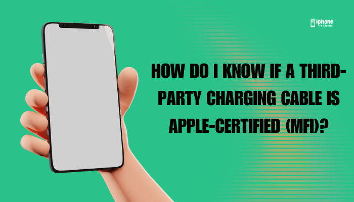 How do I know if a third-party charging cable is Apple-certified (MFi)?
